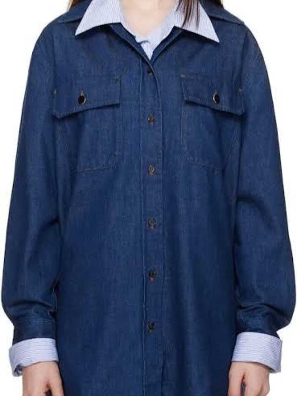 A.P.C. Dark Indigo Denim button down Shirt Jacket XS/S 2/4 FR 34